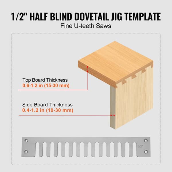 Præcise 12 tommer Dovetail Jig med 3 skabeloner, router jig til perfekte sammenføjninger, nem at bruge, høj kvalitet.