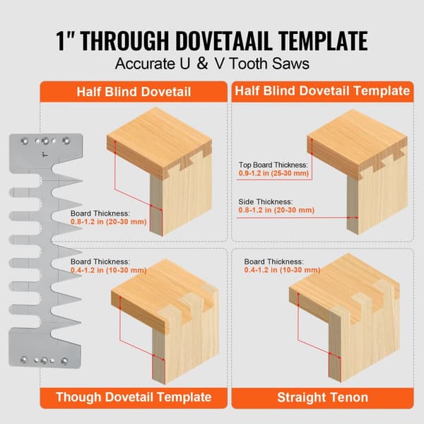 Præcise 12 tommer Dovetail Jig med 3 skabeloner, router jig til perfekte sammenføjninger, nem at bruge, høj kvalitet.