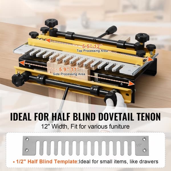 Dovetail Jig 12, Snickarbjälte med 1/2 mall, hög precision, enkel att använda, robust konstruktion, perfekt för träarbete