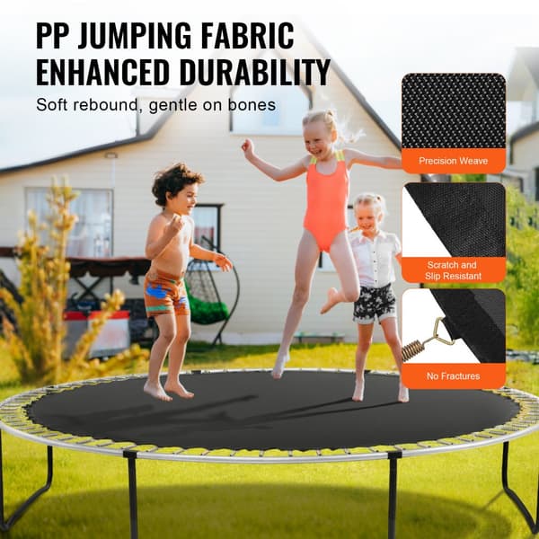 Ersättningsstudsmatta 12 fot, 72 V-ringar, hållbar, lätt att installera, säkerhetsfunktioner, perfekt för sommarnöjen