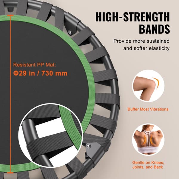 Hopfällbar mini fitnessstudsmatta 36, rebounder för inomhusträning, perfekt för cardio och styrka, lätt och kompakt design