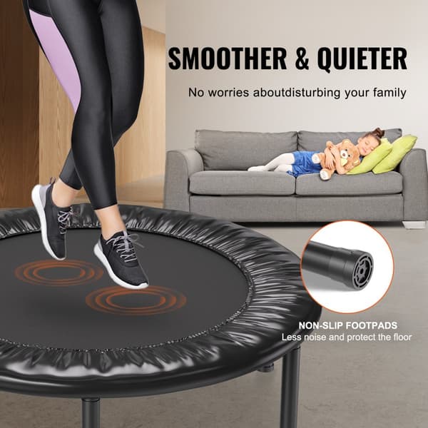 Hopfällbar mini fitnessstudsmatta 36, rebounder för inomhusträning, perfekt för cardio och styrka, lätt och kompakt design