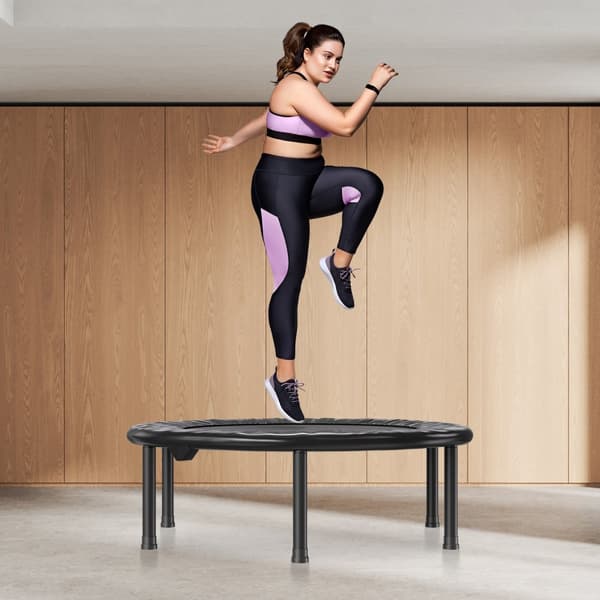 Hopfällbar mini fitnessstudsmatta 36, rebounder för inomhusträning, perfekt för cardio och styrka, lätt och kompakt design