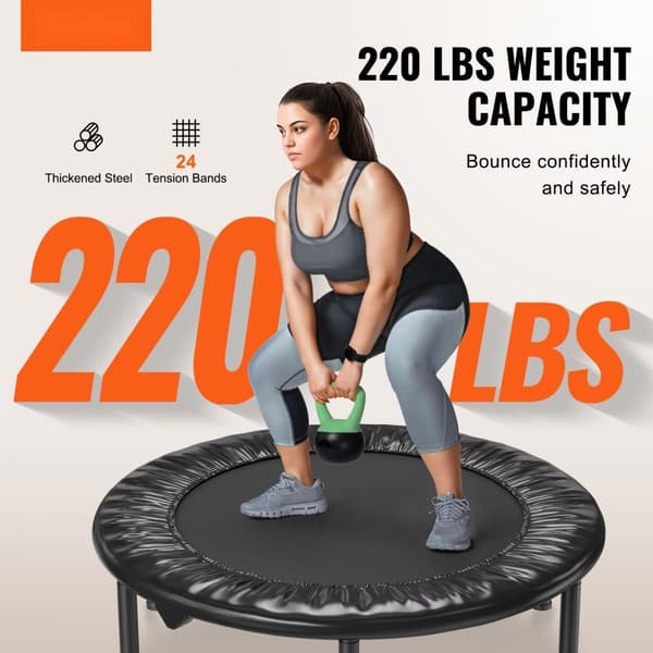 Hopfällbar mini fitnessstudsmatta 36, rebounder för inomhusträning, perfekt för cardio och styrka, lätt och kompakt design