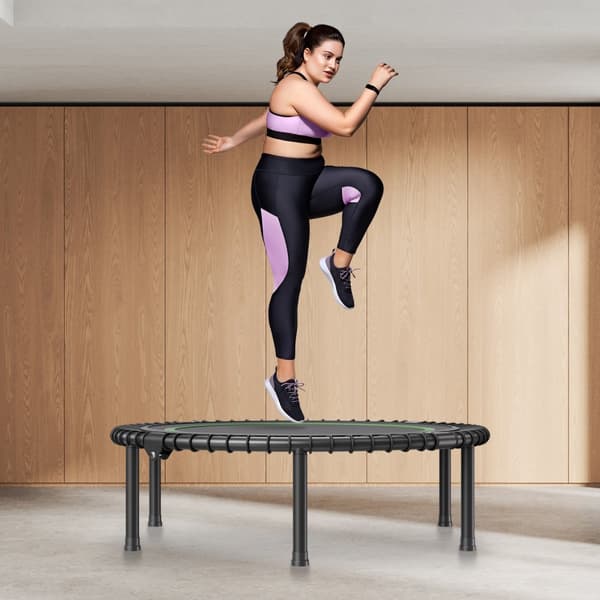 40 Foldbar Mini Fitness Trampolin til Voksne, Indendørs Træningsrebounder, Øget Kondition, Pladsbesparende Design