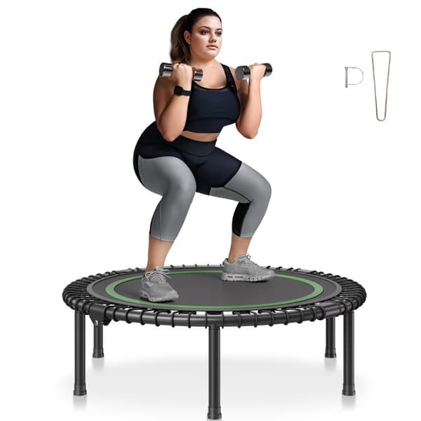 40 Foldbar Mini Fitness Trampolin til Voksne, Indendørs Træningsrebounder, Øget Kondition, Pladsbesparende Design