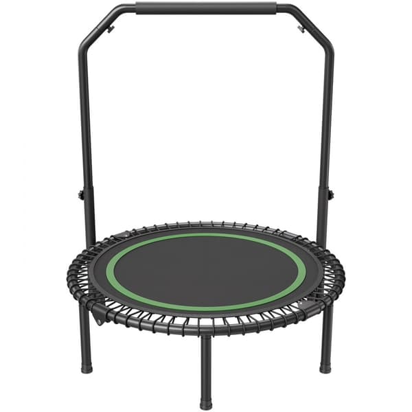 Kokoontaitettava MiniFitness Trampoliini, Aikuisten Harjoitusrebounder, kompakti ja kevyt, kahvalla, 40 tuumaa, sisä- ja ulkokäyttöön