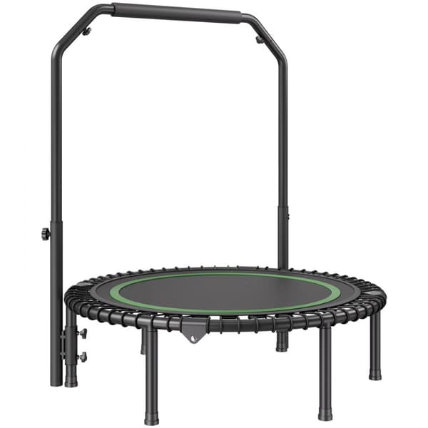 Kokoontaitettava MiniFitness Trampoliini, Aikuisten Harjoitusrebounder, kompakti ja kevyt, kahvalla, 40 tuumaa, sisä- ja ulkokäyttöön