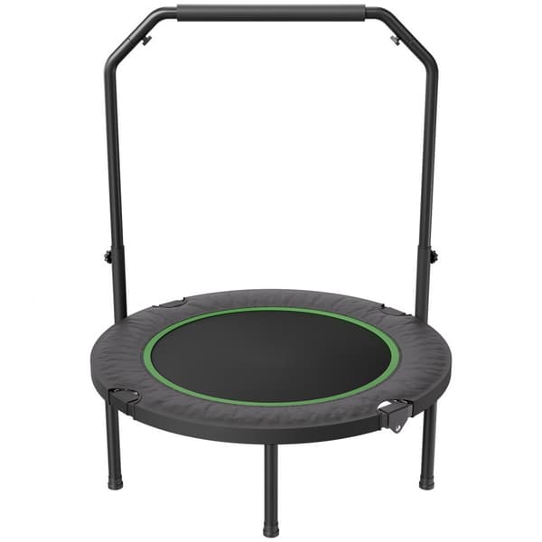 Kokoontaitettava 40-tuumainen minifitness-trampoliini, aikuisten harjoitusrebounder, kahva, kompakti ja helppo säilyttää