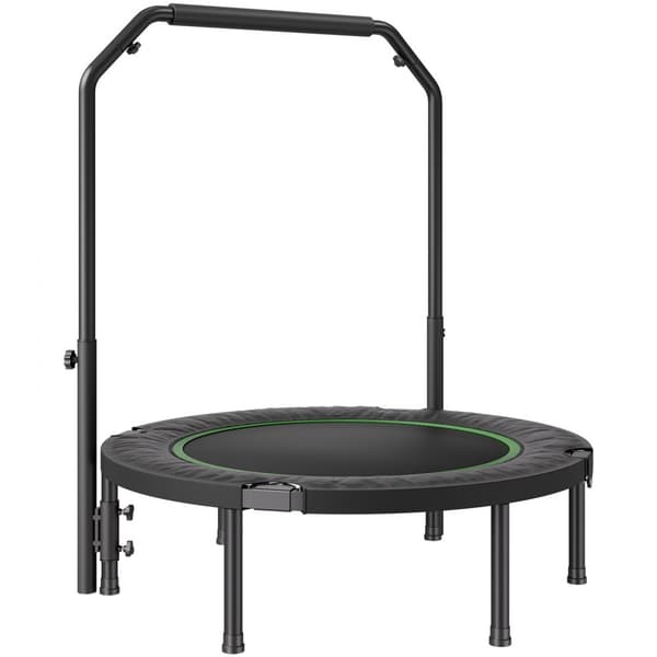 Kokoontaitettava 40-tuumainen minifitness-trampoliini, aikuisten harjoitusrebounder, kahva, kompakti ja helppo säilyttää