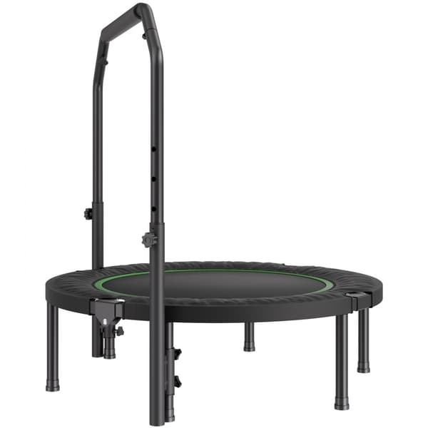 Kokoontaitettava 40-tuumainen minifitness-trampoliini, aikuisten harjoitusrebounder, kahva, kompakti ja helppo säilyttää