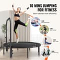 Pikkukuva 6 / 11: Kokoontaitettava Minifitness-Trampoliini Aikuisille, Harjoitusrebounder Kahvalla, Optimoitu Kuntoilu, 52 tuumaa