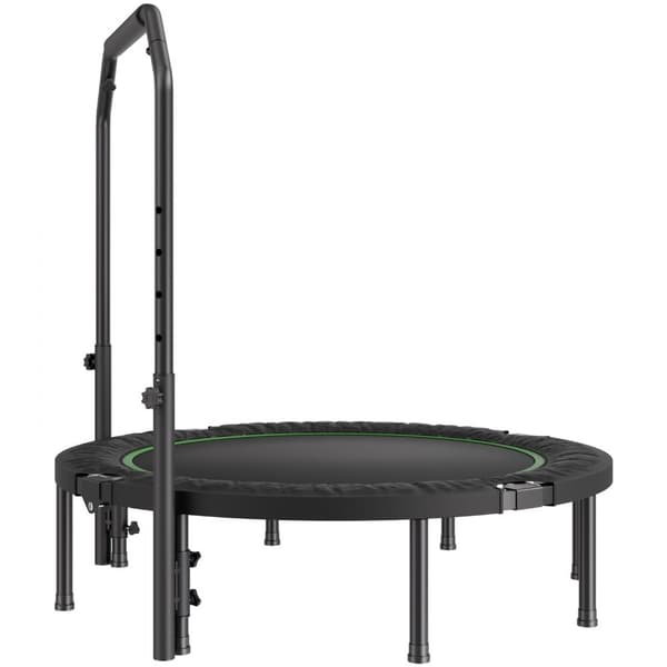 Kokoontaitettava Minifitness-Trampoliini Aikuisille, Harjoitusrebounder Kahvalla, Optimoitu Kuntoilu, 52 tuumaa