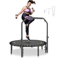 Pikkukuva 1 / 11: Kokoontaitettava Minifitness-Trampoliini Aikuisille, Harjoitusrebounder Kahvalla, Kuntoiluvälineet, Aerobinen Laitteisto