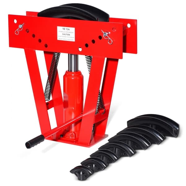 Hydraulisk rørbukker 16 tons, manuel rørbukkerværktøj med 8 matricer, perfekt til metalbearbejdning, robust og holdbar.