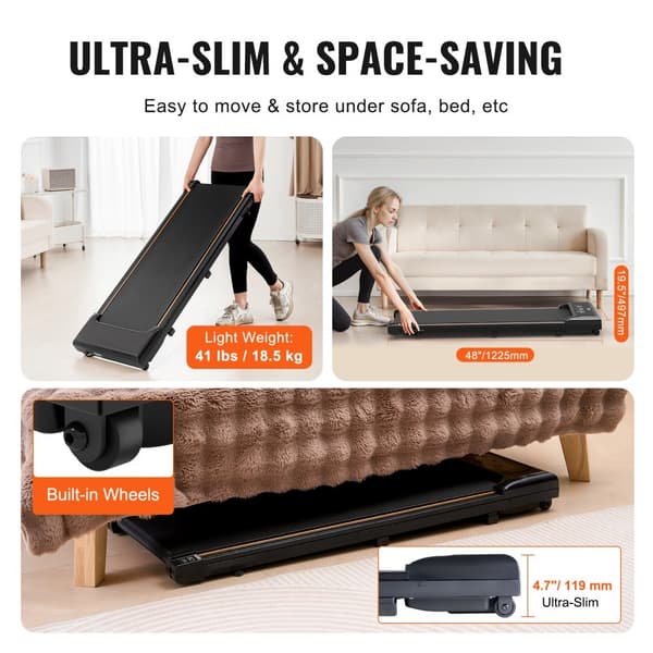 Under-skrivebord løbebånd, Walking Pad til hjemmekontor, kompakt og støjsvag, ideel til jogging og arbejde.