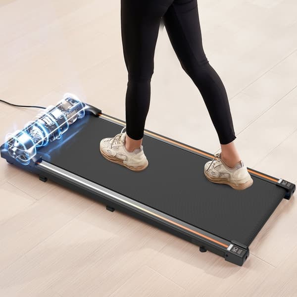 Under-skrivebord løbebånd, Walking Pad til hjemmekontor, kompakt og støjsvag, ideel til jogging og arbejde.