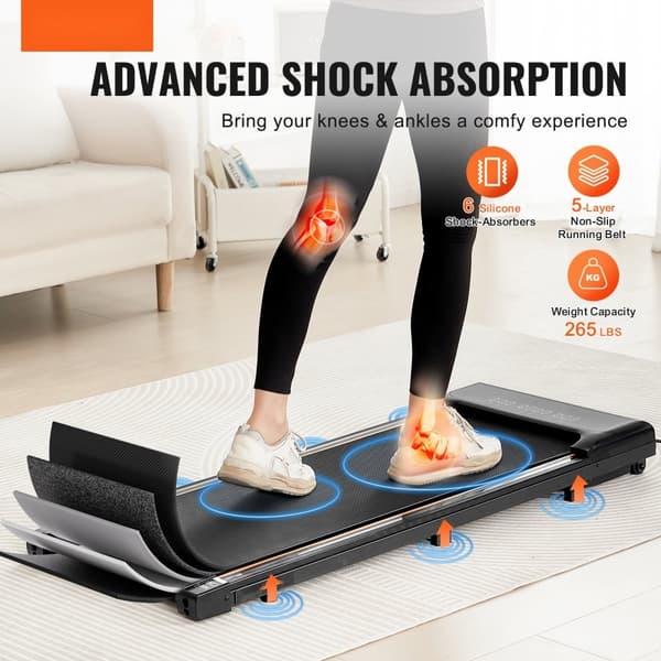Under-skrivebord løbebånd, Walking Pad til hjemmekontor, kompakt og støjsvag, ideel til jogging og arbejde.