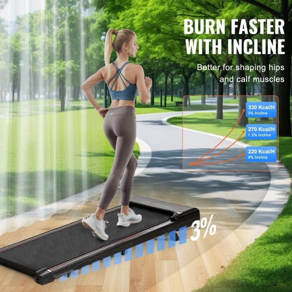 Gåband under skrivbordet, lutande löpband för hemmakontor, ergonomisk träning, kompakt joggingsystem, perfekt för multitasking