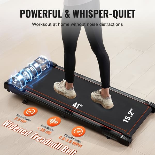 Gåband under skrivbordet, lutande löpband för hemmakontor, ergonomisk träning, kompakt joggingsystem, perfekt för multitasking