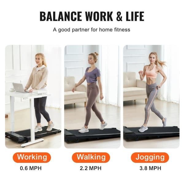 Gåband under skrivbordet, lutande löpband för hemmakontor, ergonomisk träning, kompakt joggingsystem, perfekt för multitasking