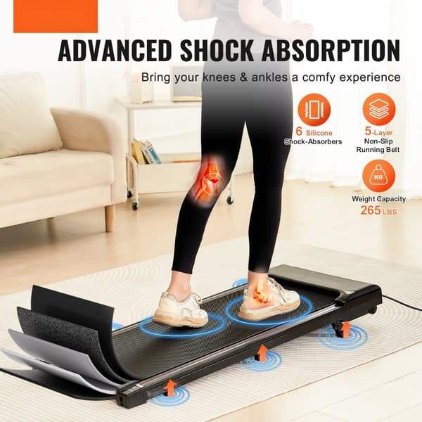 Gåband under skrivbordet, lutande löpband för hemmakontor, ergonomisk träning, kompakt joggingsystem, perfekt för multitasking