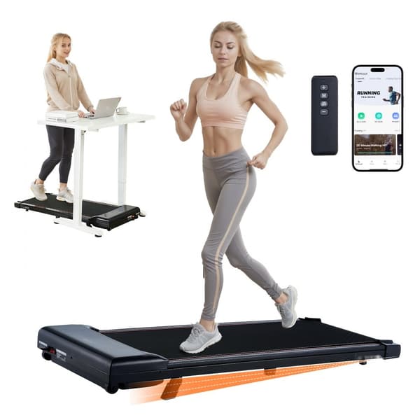 Gåband under skrivbordet, lutande löpband för hemmakontor, ergonomisk träning, kompakt joggingsystem, perfekt för multitasking