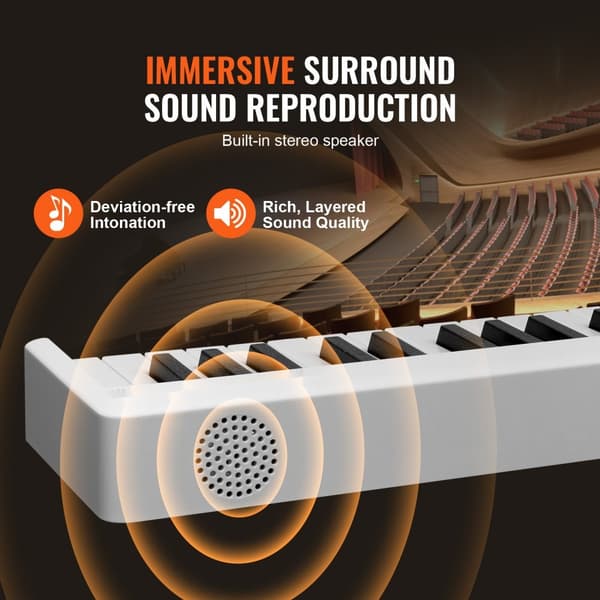 Kannettava Taitettava Piano 88-Näppäimistöllä, Bluetooth MIDI, Valkoinen, Helppo Kuljettaa ja Soittaa