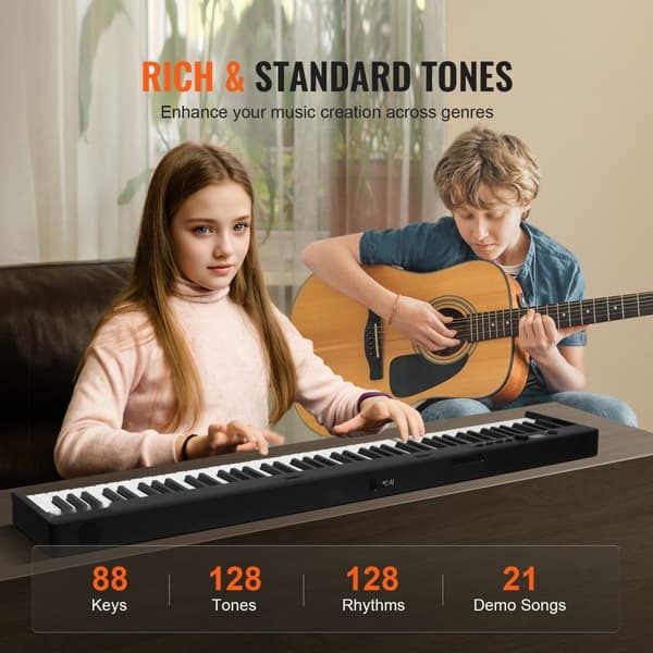 Folding Keyboard Piano 88 taster, bærbar Bluetooth MIDI, kompakt design, perfekt til musikere, nem at transportere.