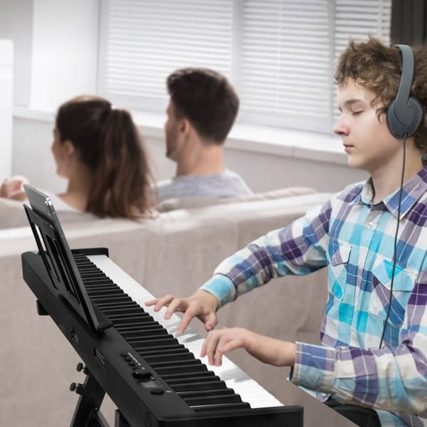 88 Nøgle Klapklaver, Bærbar Bluetooth MIDI, Foldbart Design, Inkl. Stativ, Perfekt til Musikproduktion og Øvelse.