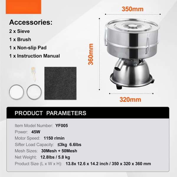 Elektrisk vibrerande siktmaskin, automatisk sifter shaker, 30+50 mesh, hållbar design, snabb filtrering, industrikvalitet, optimera arbetsflödet
