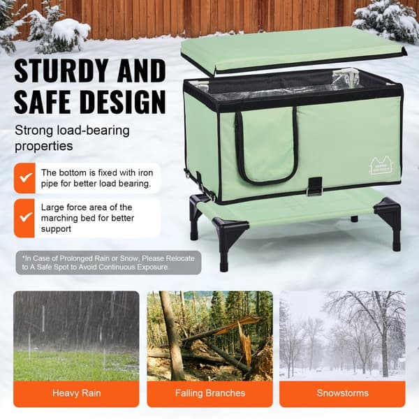 Värmepressad katthus Cuboid Kitty Shelter, uppvärmd matta (L) för kalla väderförhållanden, isolerad design, komfort och värme till din katt