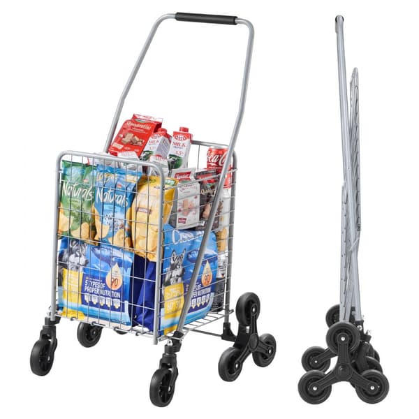 Foldbar Trappeklatrevogn til Indkøb, 45L, med Trappeklatrehjul, Letvægt, Ideel til Supermarked og Dagligvarer.