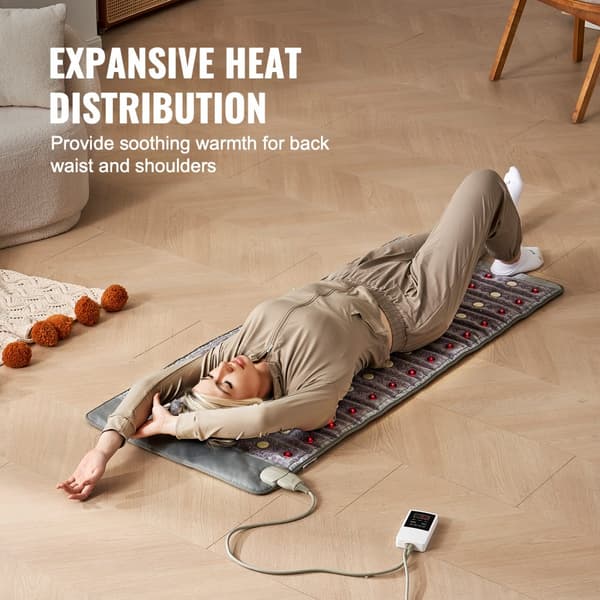 Far Infrarød Varmepude 60x24 i Ametyst, 103-159℉ Temperatur, Smertebehandling, Hurtig Opvarmning, Ergonomisk Design.