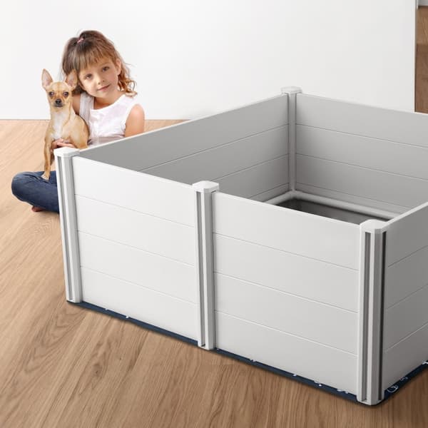 Koiran pentulaatikko 59,8x59,8x24 cm, PVC-kiskot, pee pad pennuille, kestävä ja helppo puhdistaa