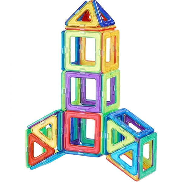 Magnetiske fliser, 62 stk. magnetisk byggelegetøj, 3D blokke til børn, læring gennem leg, kreativ byggeleg.
