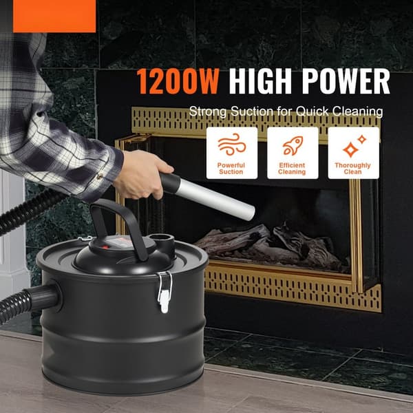 Ask Støvsuger 15L 1200W til Pejse, Pilleovne, Grill og BBQ - Effektiv Rengøring og Fleksibel Anvendelse