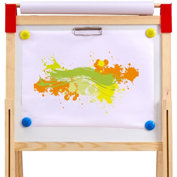 Børnekunst staffeli 3-i-1, dobbeltsidet magnetisk whiteboard, træ, kreativitet, læring, justerbar højde, hjem og skole.