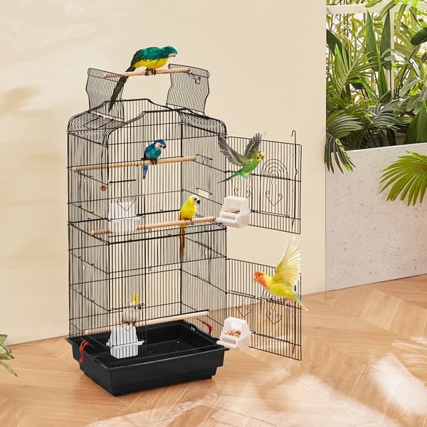 Linnun Lentohäkki 39, Metallinen Papukaijahäkki, Roikkuva, Sopii Cockatielsille, Kestävä ja Tyylikäs Design