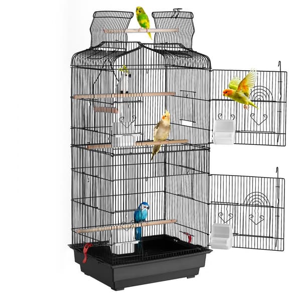 Linnun Lentohäkki 39, Metallinen Papukaijahäkki, Roikkuva, Sopii Cockatielsille, Kestävä ja Tyylikäs Design