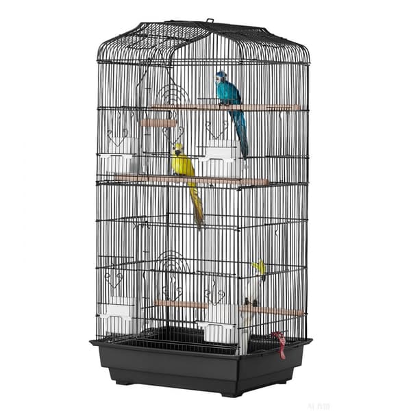 Linnun Lentohäkki 39, Metallinen Papukaijahäkki, Roikkuva, Sopii Cockatielsille, Kestävä ja Tyylikäs Design