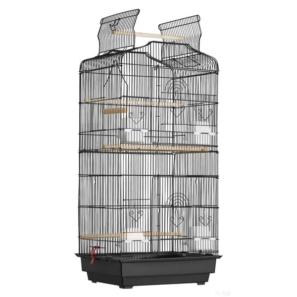 Linnun Lentohäkki 39, Metallinen Papukaijahäkki, Roikkuva, Sopii Cockatielsille, Kestävä ja Tyylikäs Design