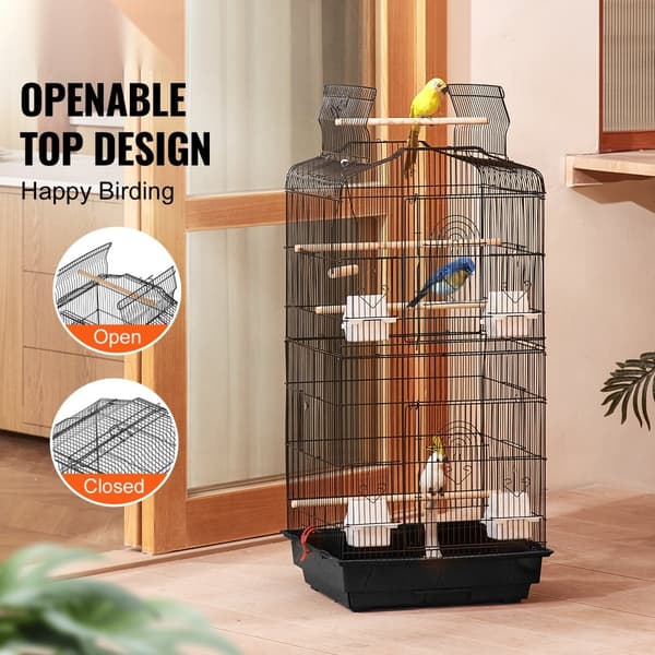 Linnun Lentohäkki 39, Metallinen Papukaijahäkki, Roikkuva, Sopii Cockatielsille, Kestävä ja Tyylikäs Design