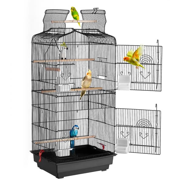 Linnun Lentohäkki 39, Metallinen Papukaijahäkki, Roikkuva, Sopii Cockatielsille, Kestävä ja Tyylikäs Design