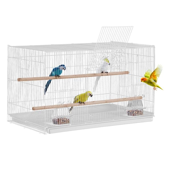 Lintulento-häkki 18, Pieni Metallinen Häkki Papukaijalle, Sopii Cockatielsille, Kestävä, Tilava, Mukava Elinympäristö
