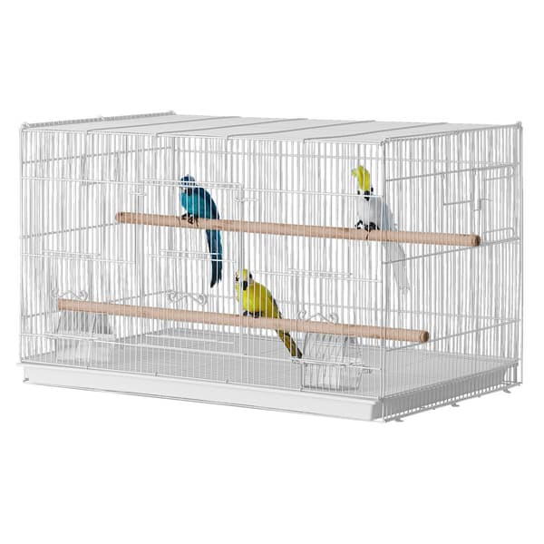 Lintulento-häkki 18, Pieni Metallinen Häkki Papukaijalle, Sopii Cockatielsille, Kestävä, Tilava, Mukava Elinympäristö