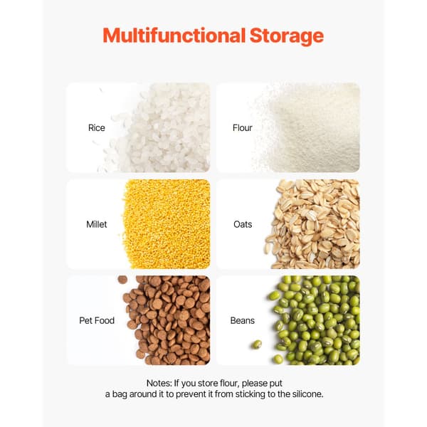 4,5 Gallon/20L x 2 Stor Ingrediensopbevaringsbeholder, Lufttæt Køkkenmelbeholder, Holdbar Plast, Effektiv Opbevaring.