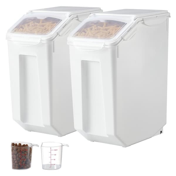 4,5 Gallon/20L x 2 Stor Ingrediensopbevaringsbeholder, Lufttæt Køkkenmelbeholder, Holdbar Plast, Effektiv Opbevaring.