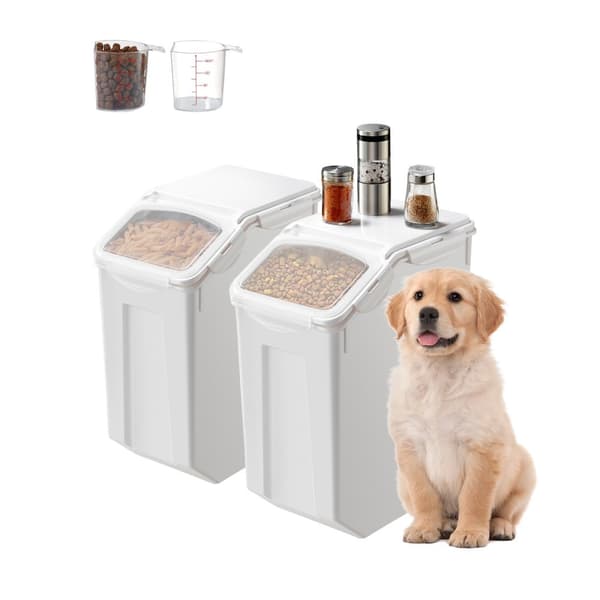 4,5 Gallon/20L x 2 Stor Ingrediensopbevaringsbeholder, Lufttæt Køkkenmelbeholder, Holdbar Plast, Effektiv Opbevaring.