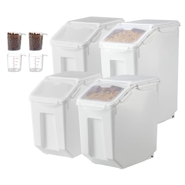 Ingrediensförvaringsbehållare 15Lx2 + 20Lx2, lufttät köksmjölkorg, hållbar design, matsäkerhet, effektiv organization